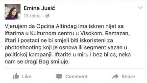 emina jusic, fb status, iftari