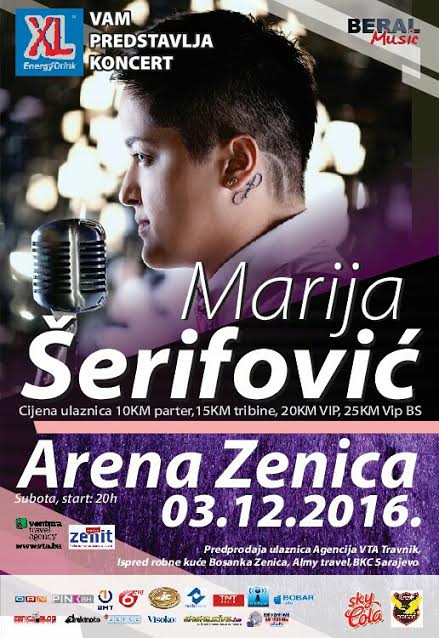 3. decembra koncert Marije Šerifović u Gradskoj areni Zenica – Ulaznice u prodaji od četvrtka