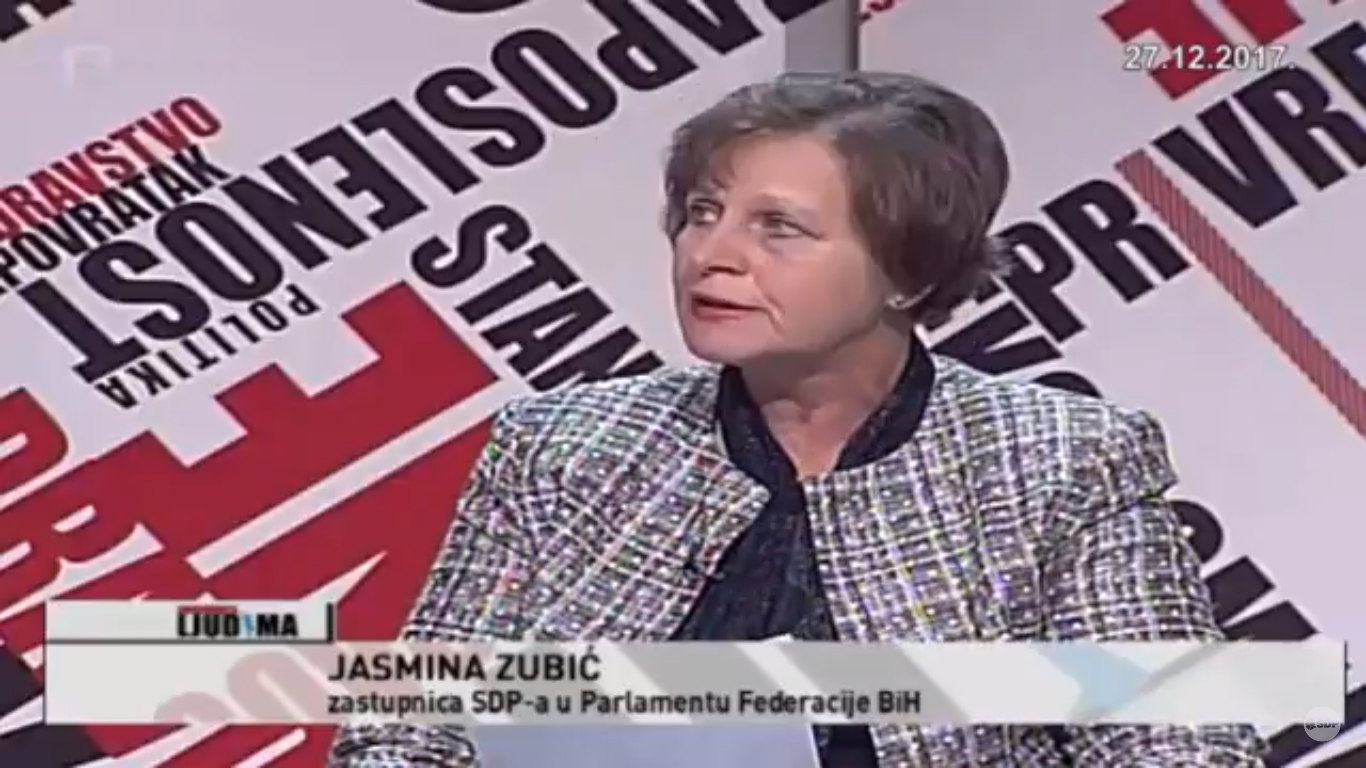 Jasmina Zubić (SDP): Želim da vas obavijestim da se odričem ostvarivanja prava na zarađenu starosnu penziju do isteka mandata u korist buđeta FBiH