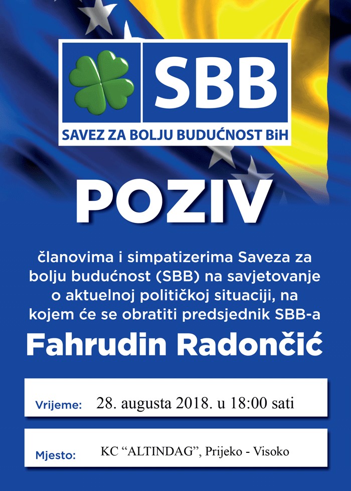OO SBB Visoko: Fahrudin Radončić u Visokom 28. augusta