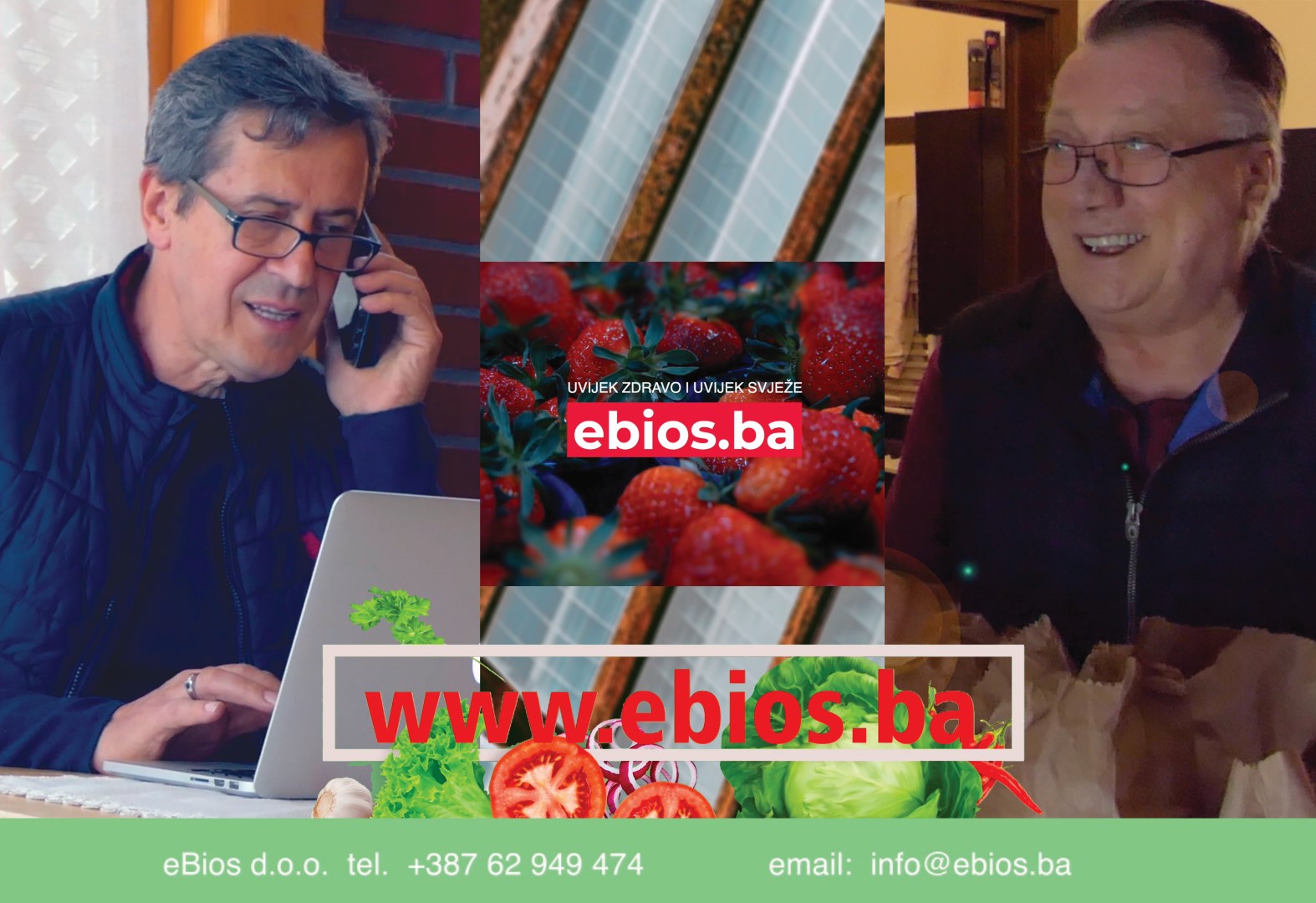 Avaz o online kampanji eBiosa: Halid Bešlić i Enes Begović promoviraju visočku platformu za online prodaju voća i povrća
