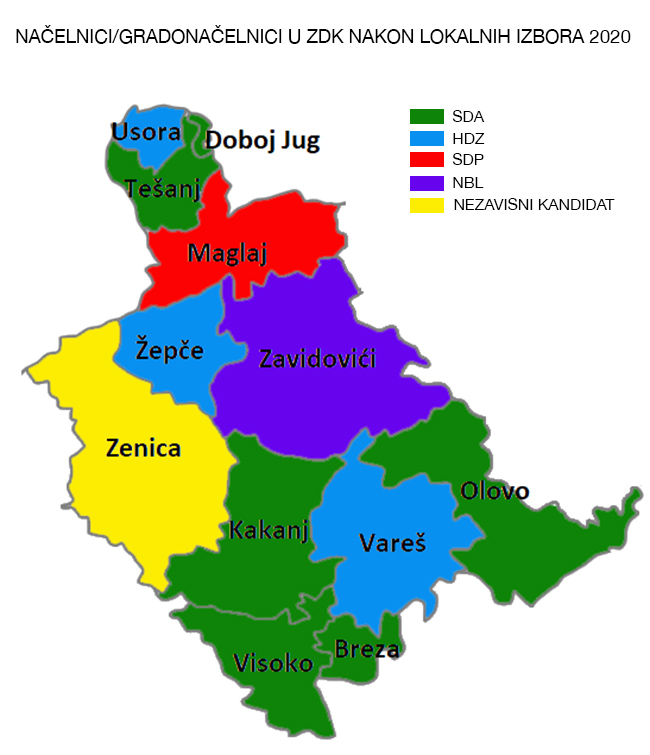 Kako se glasalo u ZDK od Doboj Juga do Olova za načelnike/gradonačelnike i Općinska/Gradska vijeća