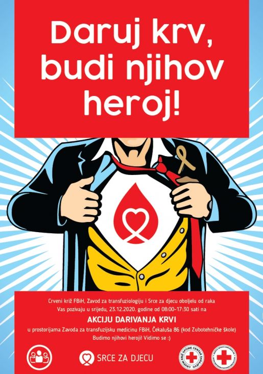 Darujte krv za djecu oboljelu od raka i budite heroj