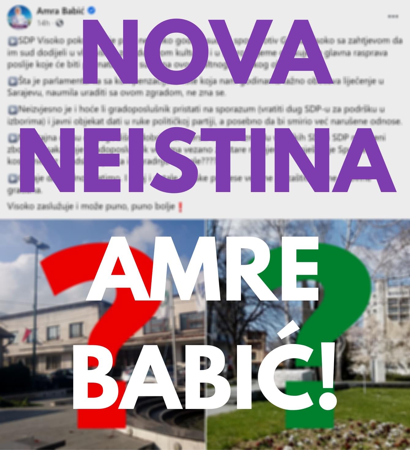 SDP Visoko: Amra Babić nastavlja iznositi neistine!