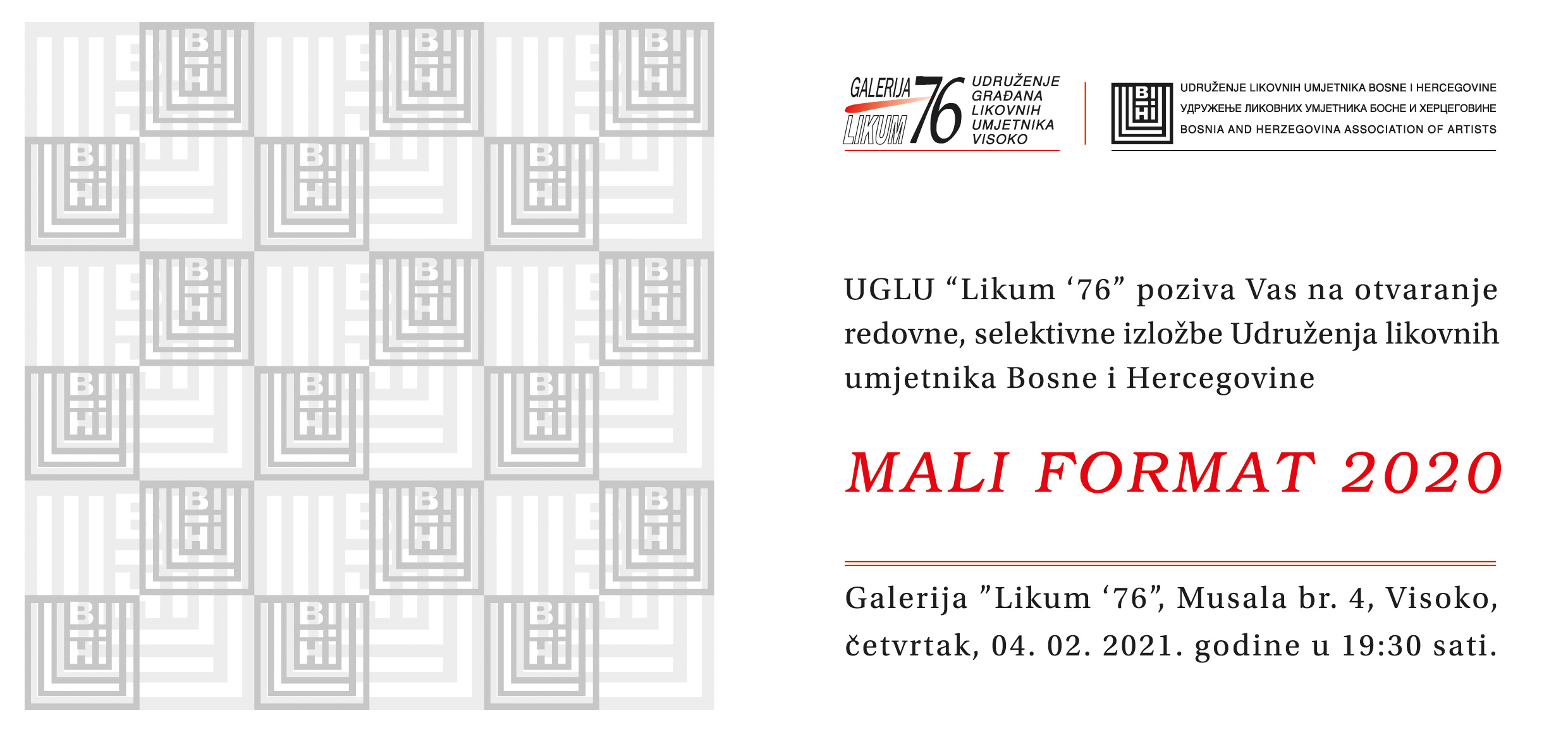 U četvrtak otvorenje izložbe “Mali format” u Galeriji “Likum 76”