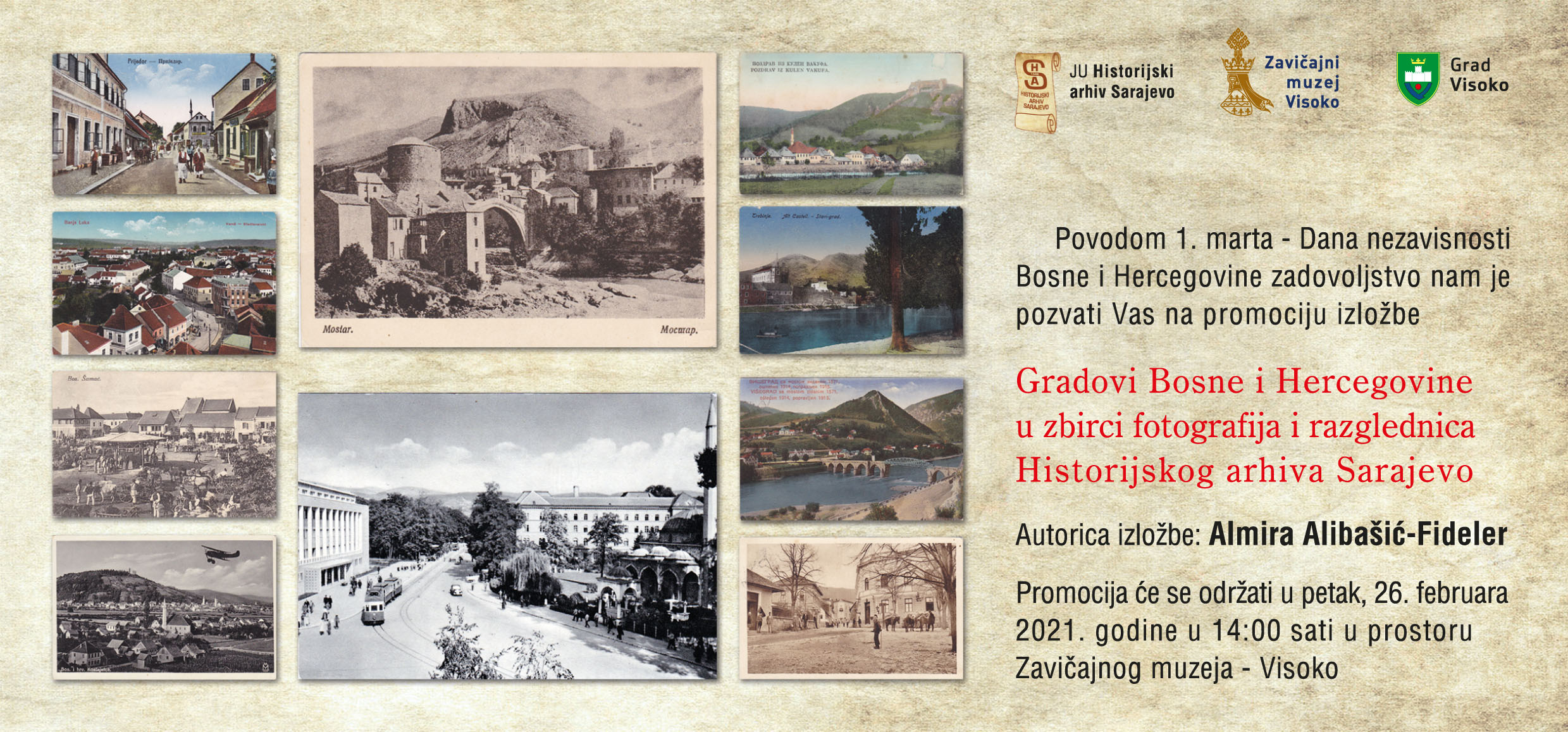 Najava izložbe „Gradovi Bosne i Hercegovine u Zbirci fotografija i razglednica Historijskog arhiva Sarajevo“