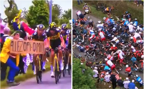 Navijačica prouzrokovala strašan sudar na Tour de Franceu, policija traga za njom