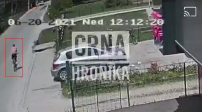 Strašan snimak iz Zavidovića: Vozač Golfa 2 udario biciklistu, odbacio ga 5 metara u zrak