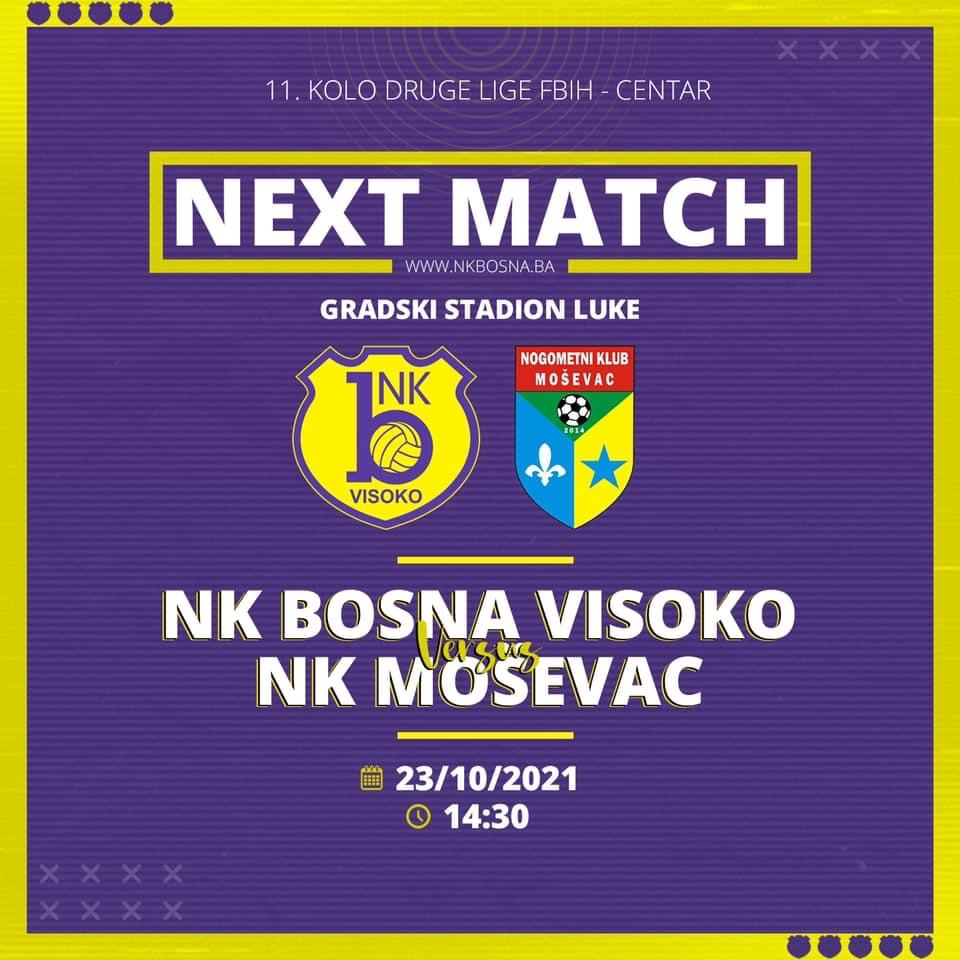 Druga liga Centar: Bosna dočekuje Moševac