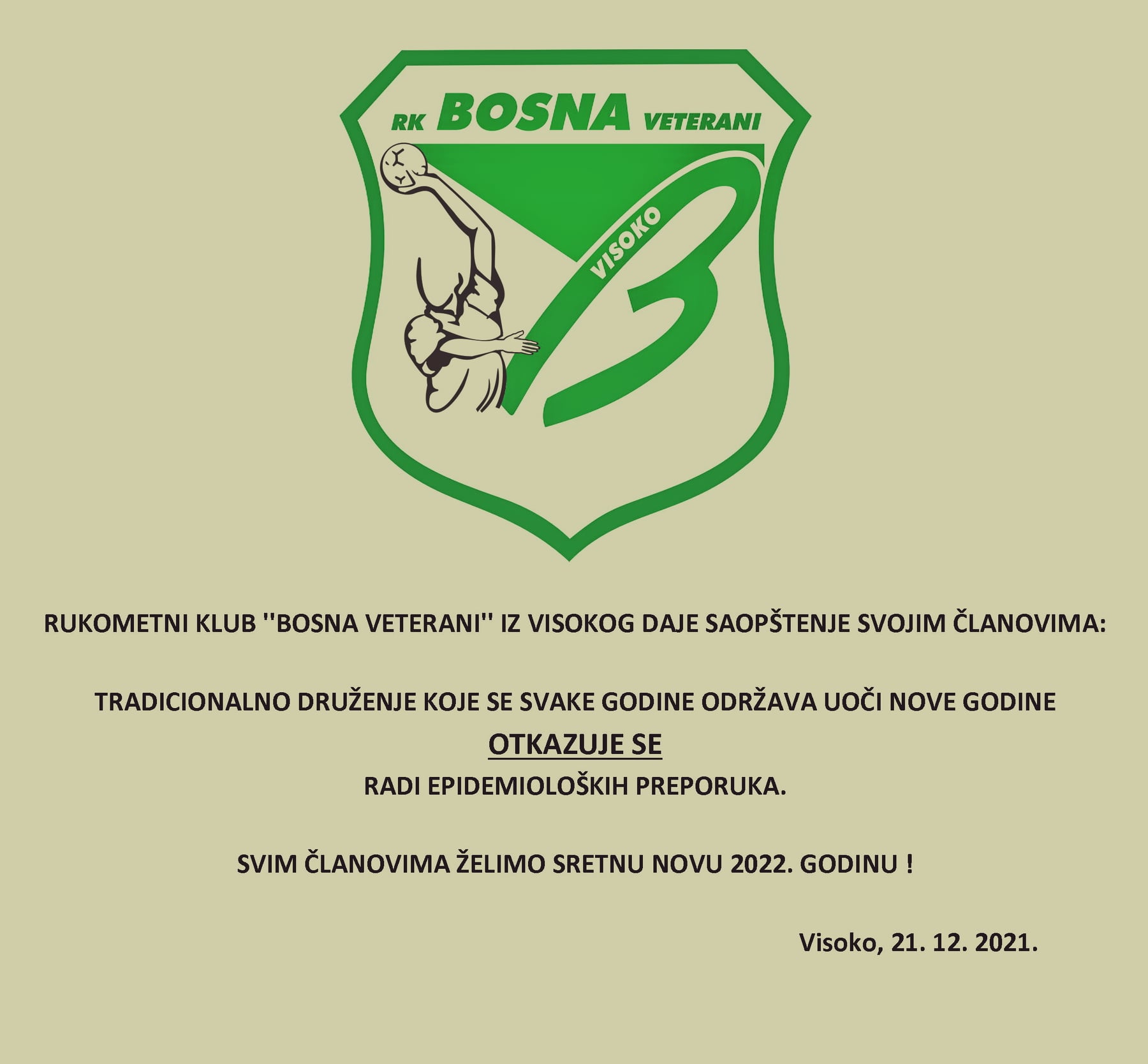 Zbog epidemiološke situacije i ove godine bez tradicionalnog druženja RK “Bosna veterani”