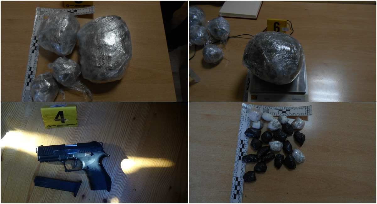 FOTO / Izvršenim pretresom u Visokom pronađeno više od 2 kg opojne droge i oružje