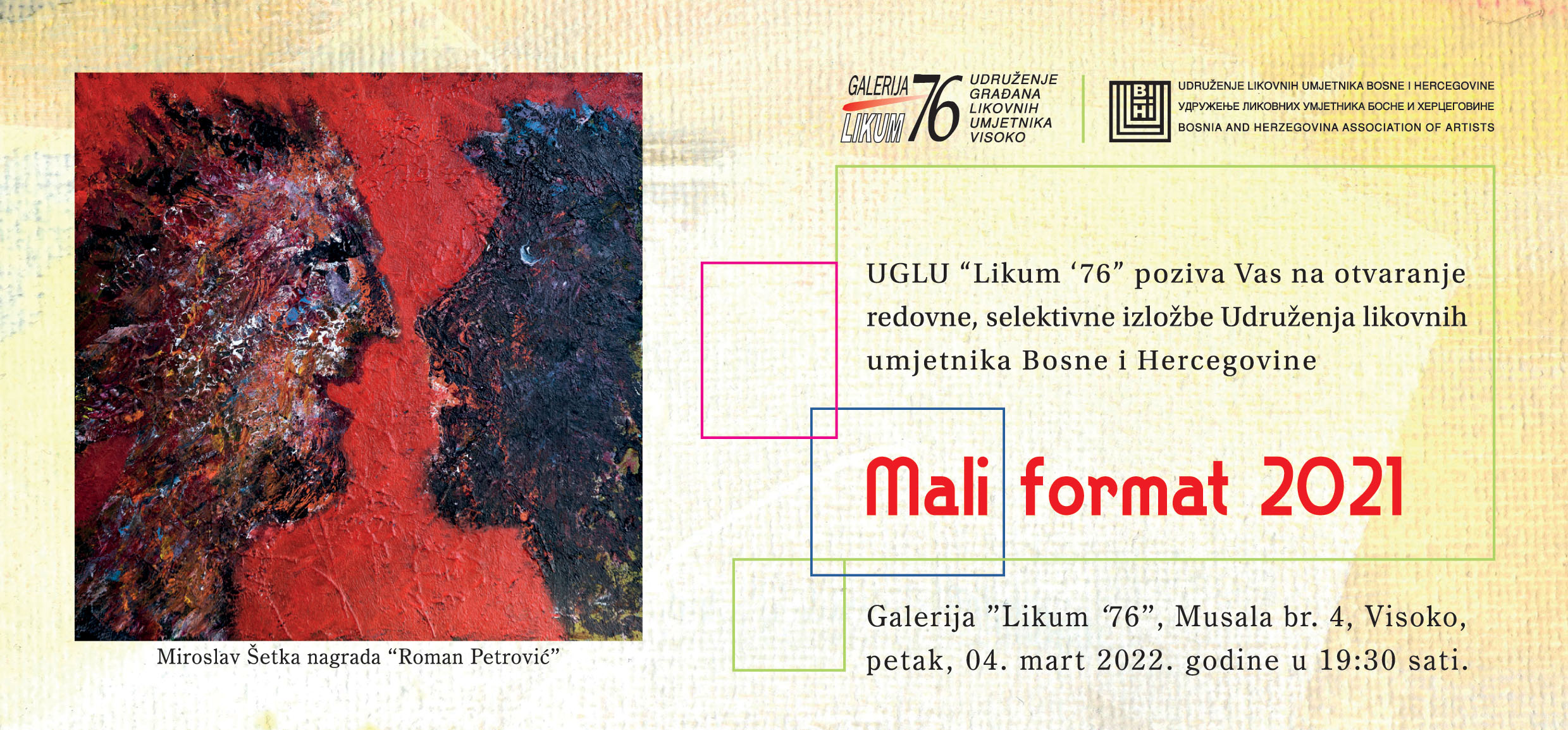 U petak otvorenje izložbe “Mali format” u Galeriji “Likum '76” u Visokom