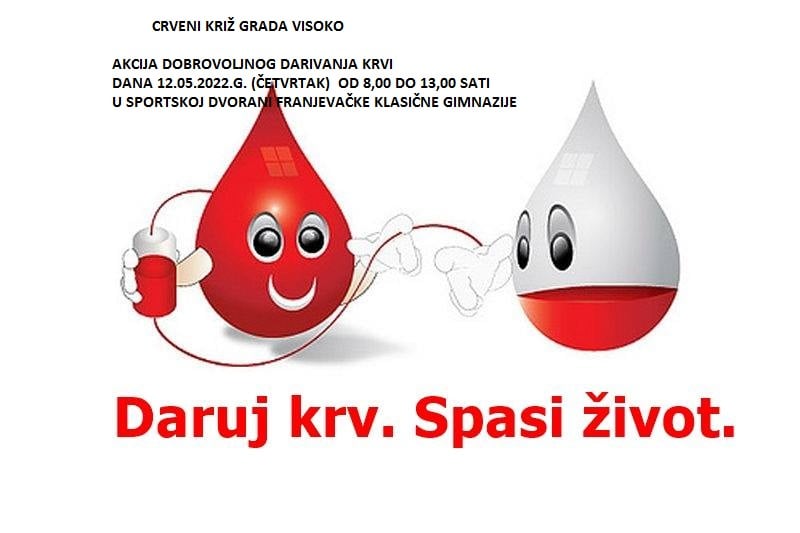 Crveni križ poziva na akciju dobrovoljnog darivanja krvi