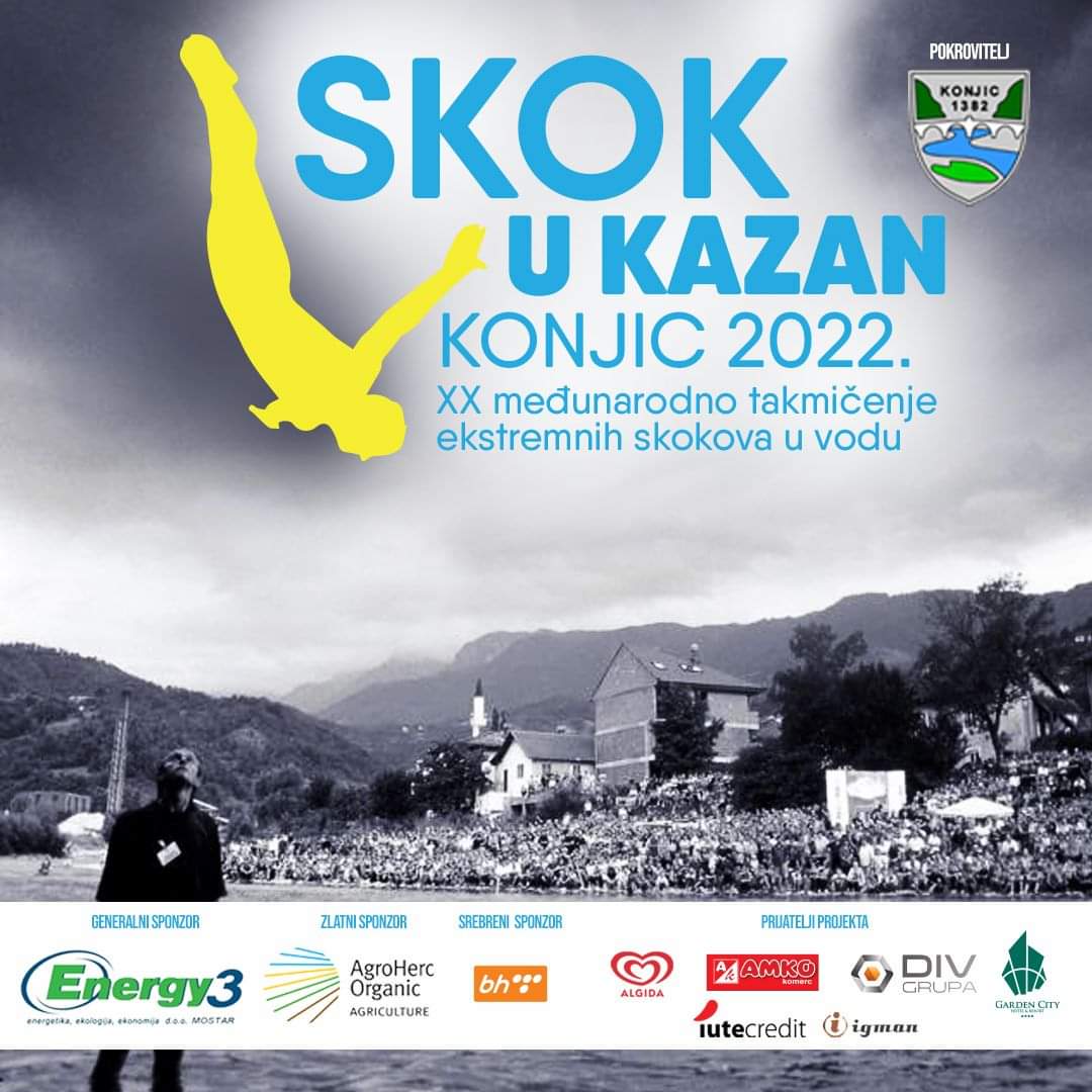 Međunarodno takmičenje u ekstremnim skokovima u vodu “Skok u Kazan” 30. jula u Konjicu