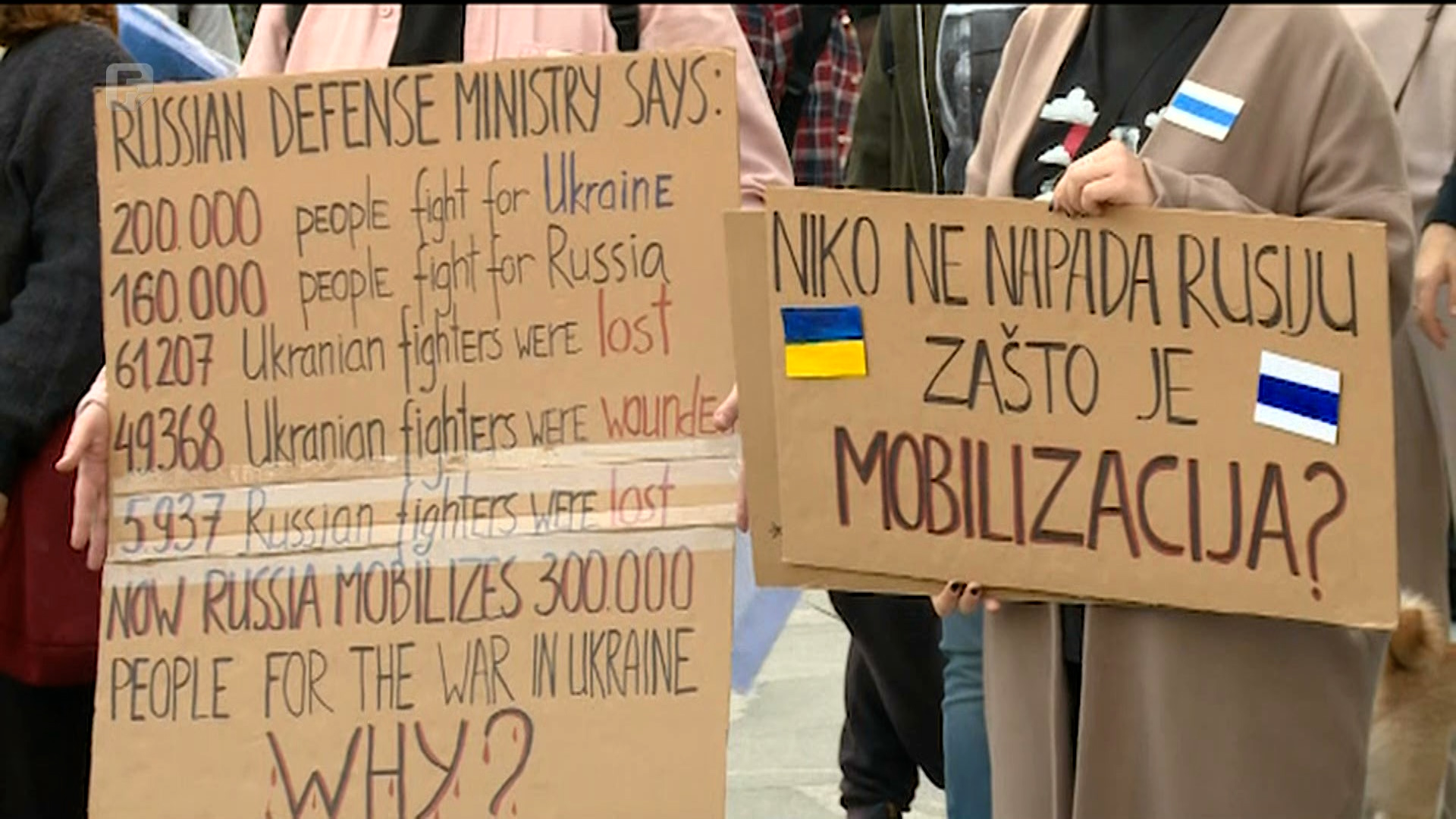 Protest protiv mobilizacije u Rusiji i rata održan je i u Beogradu