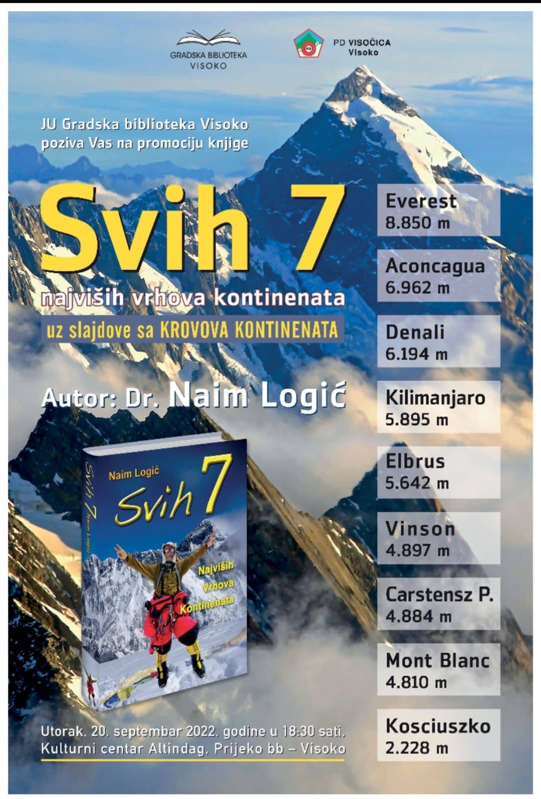 Promocija knjige “Svih 7 najviših vrhova kontinenata” u Visokom