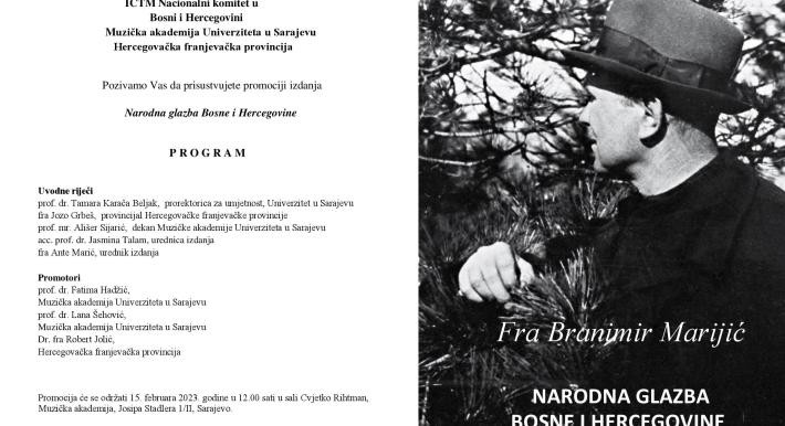 Sutra predstavljanje knjige ‘Narodna glazba Bosne i Hercegovine’
