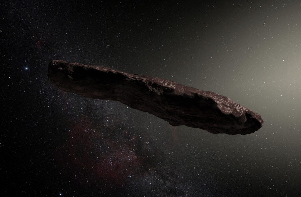 Umjetnički prikaz izduženog oblika 'Oumuamue, poput cigare / Izvor: ESO/M. Kornmesser