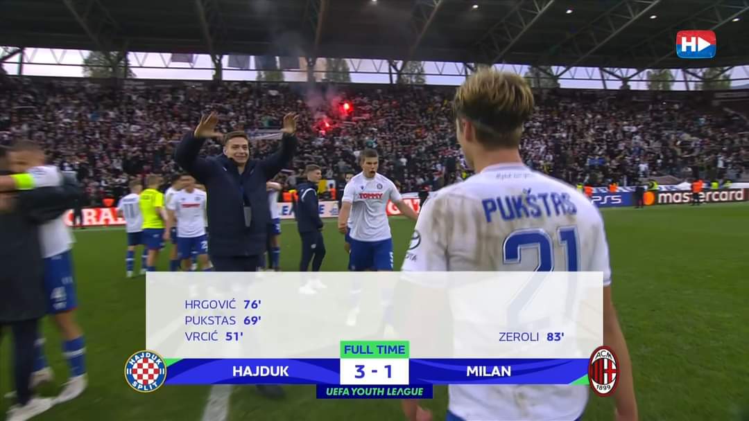 (VIDEO) Hajduk srušio Milan za finale Lige prvaka mladih