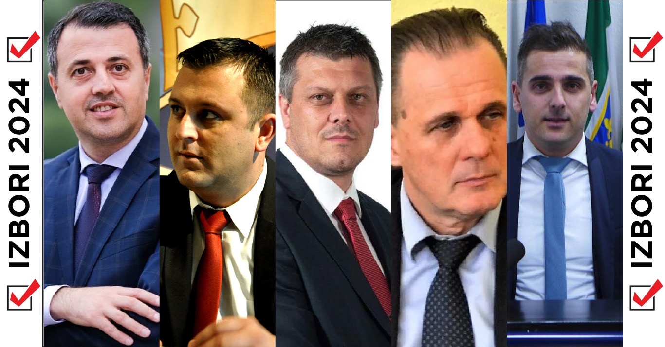 Kandidati za gradonačelnika Visokog / Mirza Ganić (SDA), Adnan Delić (SDP), Mirnes Fatić (NiP), Dario Pekić (Snaga Naroda), Elvedin Šabanović (NAPRIJED!)